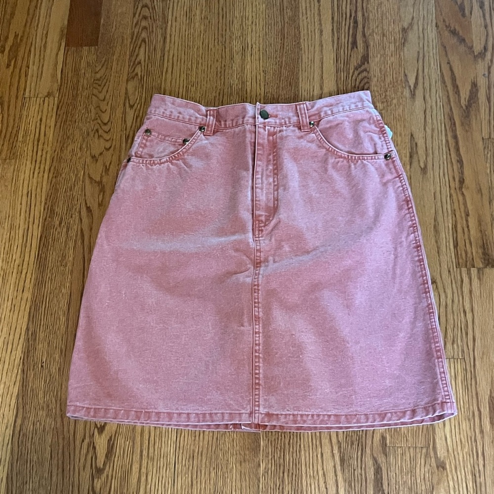 Pink Knee-Length Casual Pencil Skirt